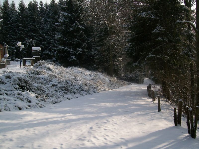 Oprijlaan in de sneeuw